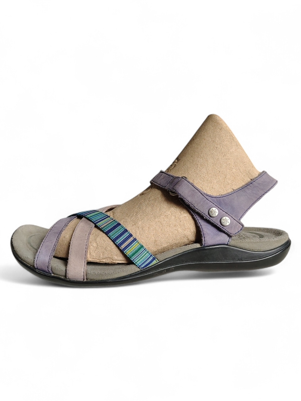 Abeo Womens Laguna Multi Leather Strap Design Sandal Supportive Footbed Size 7 N
